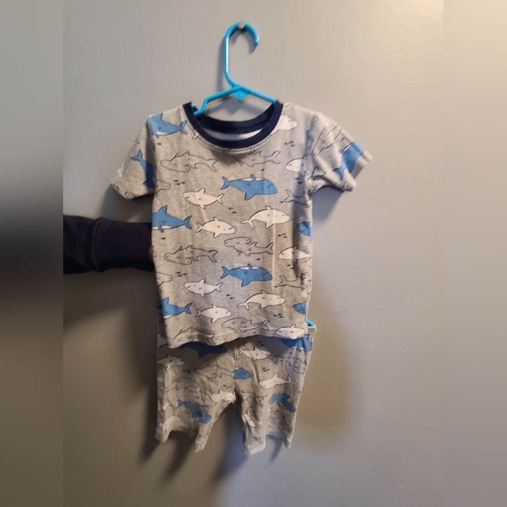 (3/$10) 5T Boys, Carter's, Shark Print Summer Pajamas - Two Pieces